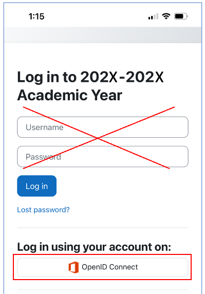Moodle mobile app login with OpenID Connect
